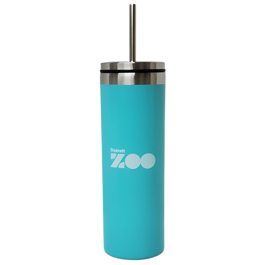 TUMBLER SLIM DW SS LOGO WITH STRAW