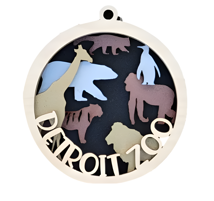 DETROIT ZOO COLLAGE ORNAMENT